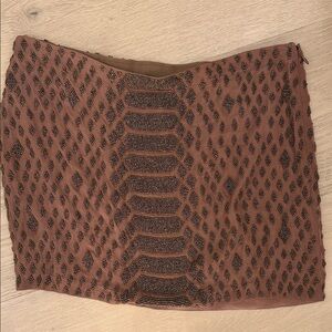 Haute Hippie Brown Beaded Mini Skirt